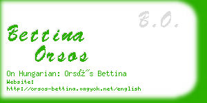 bettina orsos business card